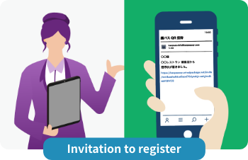 Smart registration invitation via email or your device.