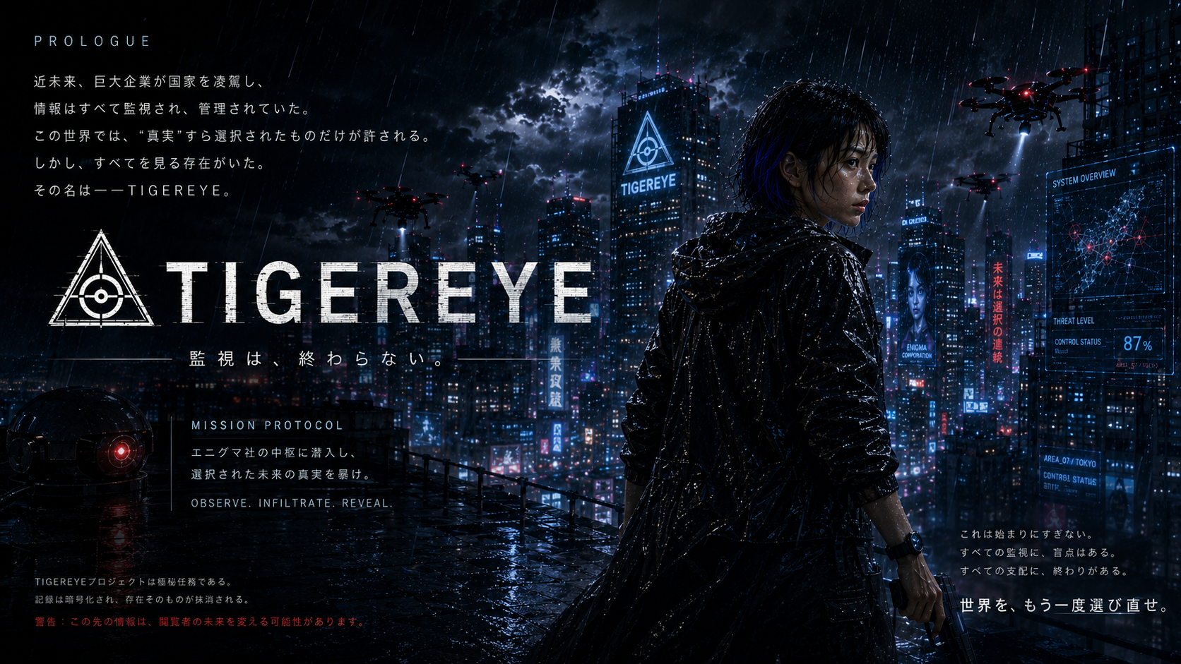 TIGEREYEの監視都市に立つマリア